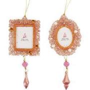 6.6 inch Photo Frame W/ Dangle Ornament X 2. II 5x5x10 cm kerstornamen...