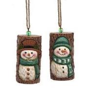 Resin boomschors sneeuwpop 2A 8 cm ornament