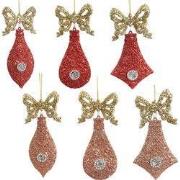 Plastic ui, druppel, kruisbloem met strik 6A 19 cm ornament