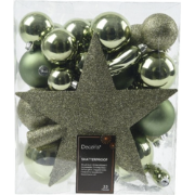 Kerstbal kunststof d8 cm rsmrn 33st