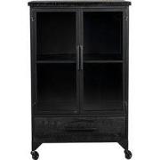 Housecraft Living Ferre Kast op wieltjes Middel Hout/ Metaal Zwart