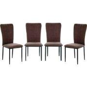 Set van 4 stoelen in stof met zwarte metalen poten L43 cm - HOLLY