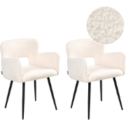 SANILAC - Eetkamerstoel set van 2 - Wit - Bouclé