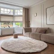 Hoogpolig Organisch vloerkleed Furr Stone beige - Interieur05 - Polyes...