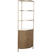 Hoekrek van massief hout en marmer BUREN