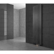 Badkamerradiator Stella 480x1400 mm antraciet met vloeraansluitset