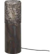Vloerlamp Zwart/Bruin Metaal - 1-Lichts - 20x20x60cm - Cilinder