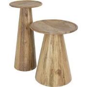 Bijzettafel Acaciahout - Set van 2 - 30x30x60cm - Cone