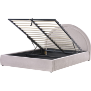MOUZON - Bed met opbergruimte - Beige - 160 x 200 cm - Stof