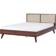 MONPAZIER  - Tweepersoonsbed - Donkerhout - 180 x 200 cm - Rotan