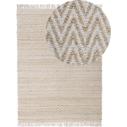 AFRIN - Laagpolig vloerkleed - Lichtbeige - 140 x 200 cm - Katoen