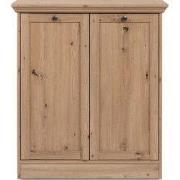 Buffet 2 portes et 2 tablettes avec poignées boutons en métal L80 cm -...