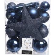 Kerstboomversiering Mix 33 st.- Nachtblauw