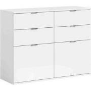 ProjektX Schoenenkast 4 Laden 2 Klepdeuren Wit Hoogglans