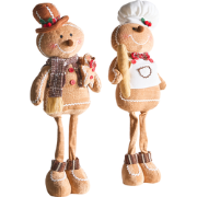 EIKEREN - Kerstdecoratie set van 2 - Bruin - Polyester
