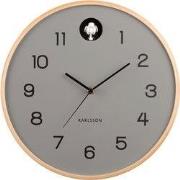 Karlsson - Wandklok Natural Cuckoo - Muisgrijs- Ø31,5cm