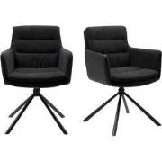 Set van 2 Zwarte Stoelen L63 cm - Logan