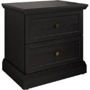 Meubella - Nachtkastje Leroy - Zwart eiken - 52 cm