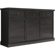 Meubella - Dressoir Leroy - Zwart eiken - 146 cm