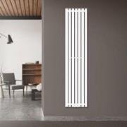 Badkamer radiator middenaansluiting 370x1600 mm wit met wandthermostaa...