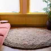 Rond hoogpolig vloerkleed Pilo groen/beige polyester Interieur05 Groen...