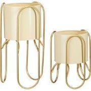 Donau pot round l. yellow set of 2 - h45xd22,5cm