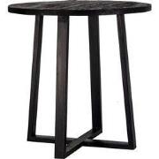 Bartafel Rond - Zwart Mangohout - 110x110x90cm - Lowie