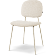 Jasmijn eetkamerstoel bouclé beige - grijsbeige onderstel