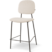 Jasmijn barkruk bouclé beige - zwart onderstel - 65 cm