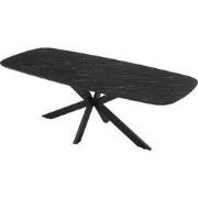 Eettafel Deens Ovaal - Zwart Hout - 220x100x76cm - Marco