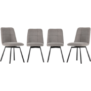 Game of 4 swivel fabric chairs H85.5 cm - IONA