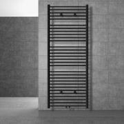 Badkamer radiator Sahara 750x1800 mm zwart recht met universele thermo...