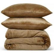 PHLOX Dekbedovertrek Flanel Fleece - Eenpersoons 140x220 cm + 1 Kussen...