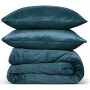 PHLOX Dekbedovertrek Flanel Fleece - Lits Jumeaux 240x220 cm + 2 Kusse...