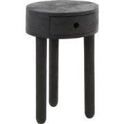 Nachtkastje Zwart Acaciahout - 35x35x55cm - Round