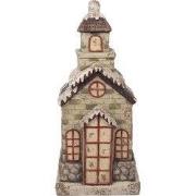 Clayre & Eef Decoratie Beeld Huis 36x30x80 cm Groen Keramisch materiaa...