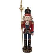 Clayre & Eef Decoratie Beeld Notenkraker 30x25x120 cm Rood Keramisch m...