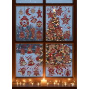 Elektrostatische kerstversieringen - Set van 4 platen