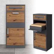 Pakketbrievenbus 50x112x37 cm antraciet/eikenlook van gegalvaniseerd s...
