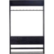 Kapstok Kast Zwart - Met Lades - Met Rek - Kast Lino