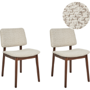 BLANE - Eetkamerstoel set van 2 - Donkerbruin/Beige - Rubberhout