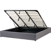 DINAN  - Tweepersoonsbed - Donkergrijs - 180 x 200 cm - Polyester