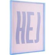 Wanddecoratie Hej Large - Paars - 3x31x41cm