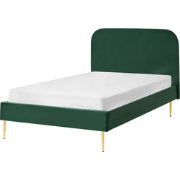 FLAYAT - Eenpersoonsbed - Donkergroen - 120 x 200 cm - Fluweel