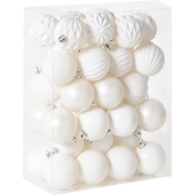 SAIMAA - Set van 40 kerstballen - Gebroken wit - Synthetisch materiaal
