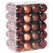 ISOJARVI - Set van 60 kerstballen - Bruin - Synthetisch materiaal