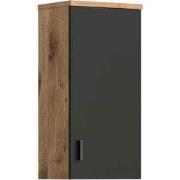 Grado badkamerkast wandmontage 1 deur eik decor mat grijs