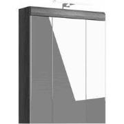 Badkamerspiegelkast 3 deuren met licht hoogglans wit, rookkleurig
