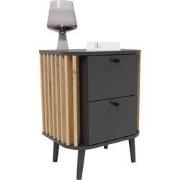 Pure nachtkastje grijs / Artisan eik