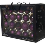 Glazen kerstballen in koffer vijg 42 st